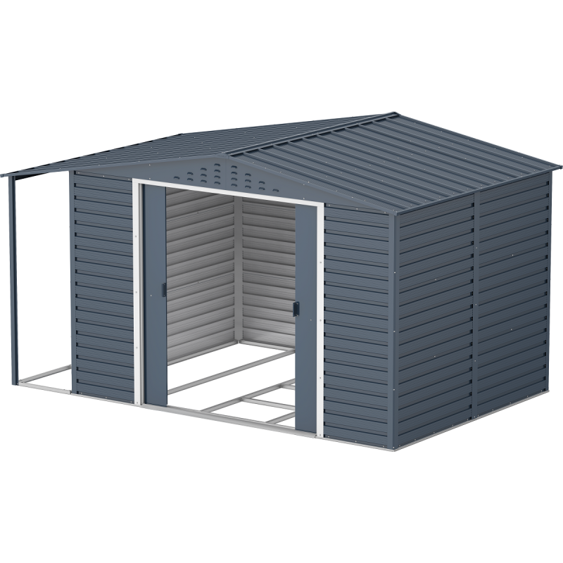 Abri de jardin en métal anthracite 7.81m² avec appentis – Image 5