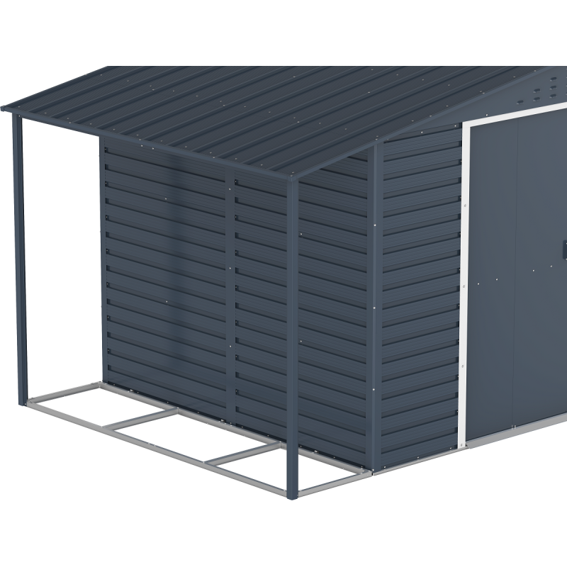 Abri de jardin en métal anthracite 7.81m² avec appentis – Image 4