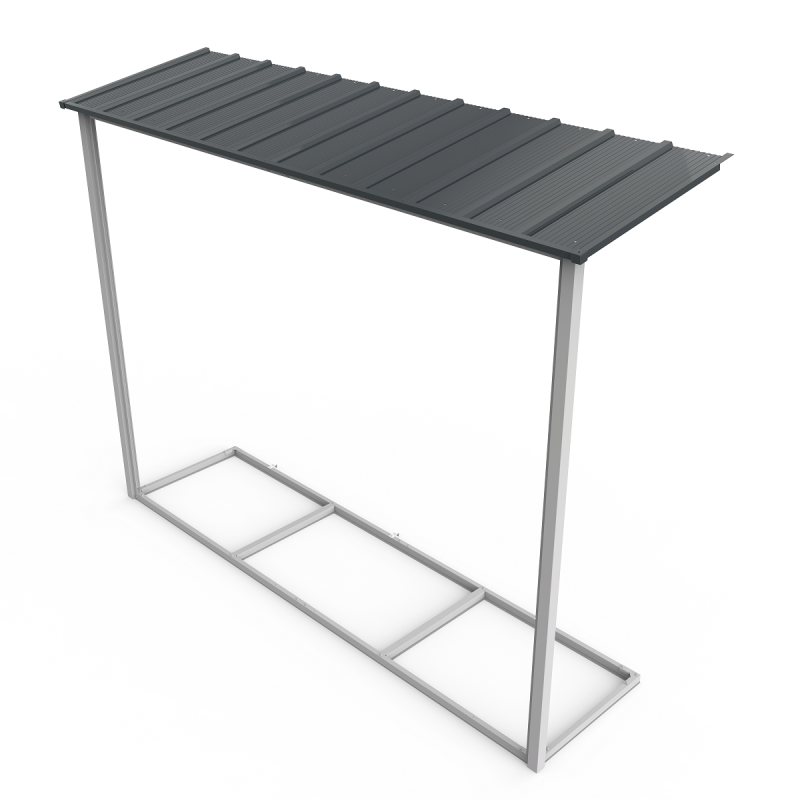 Abri de jardin en métal anthracite 7.81m² avec appentis – Image 3