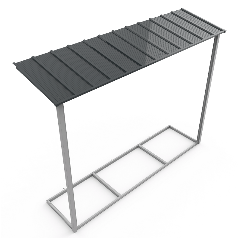 Abri de jardin en métal anthracite 7.81m² avec appentis – Image 2
