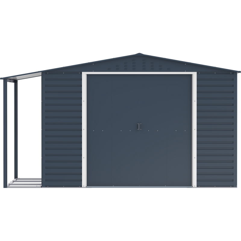 Abri de jardin en métal anthracite 7.81m² avec appentis – Image 7