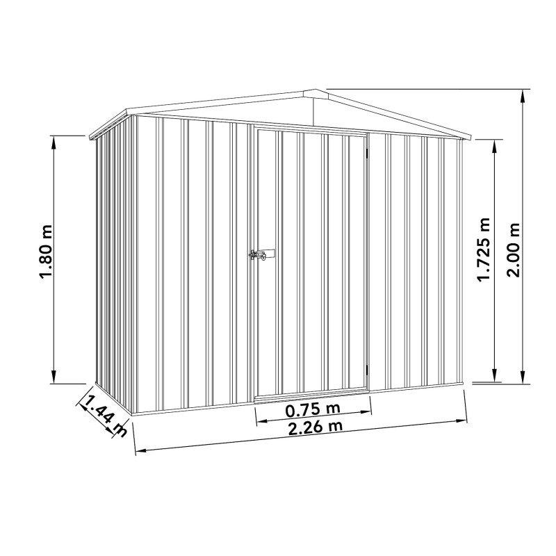 Abri de jardin en métal gris anthracite 3.2m² Fraser Cerland – Image 2