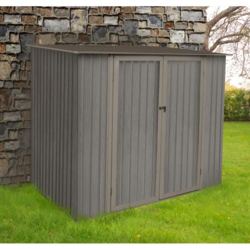 Abri de jardin métal monopente 3.17m² imitation bois vieilli